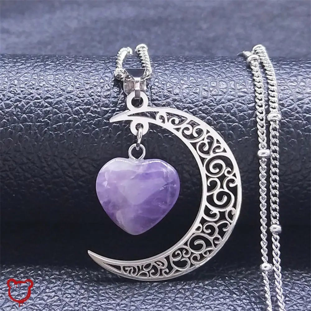 Black Moon Heart Necklace - The Cursed Closet