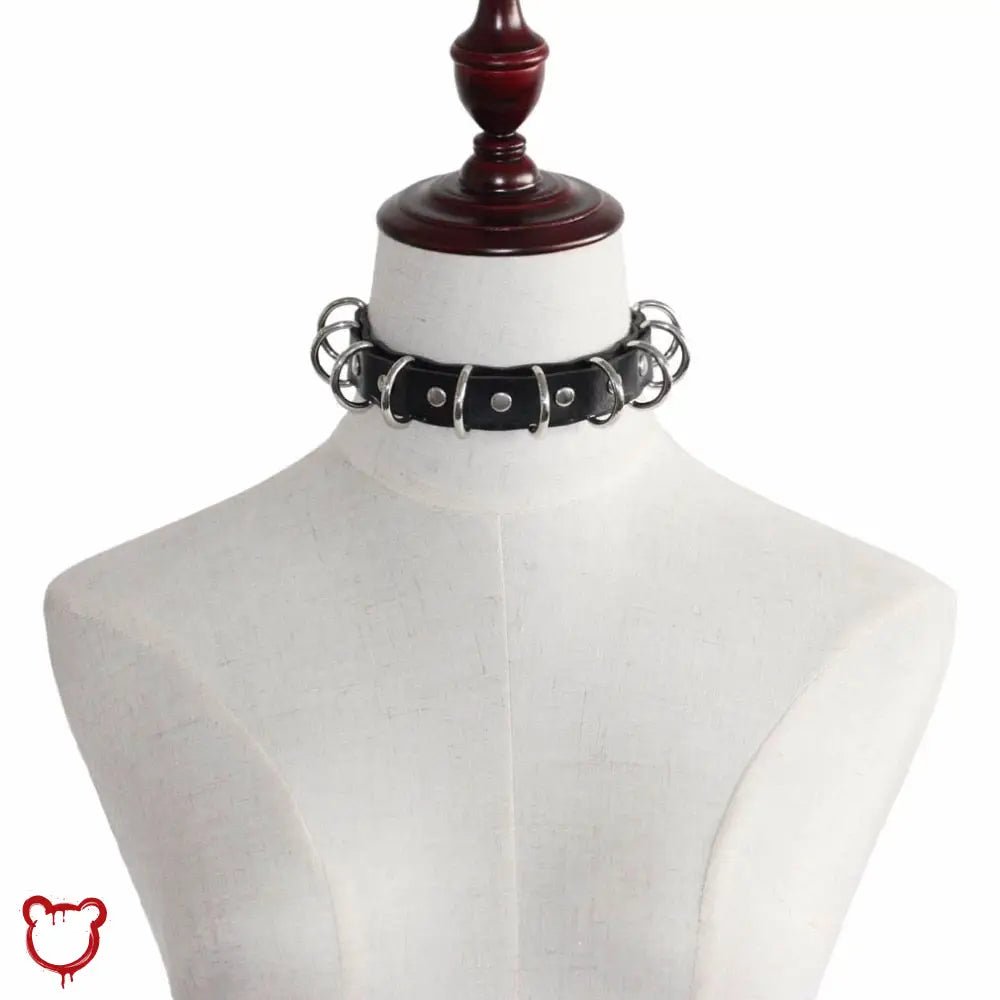 Black Onyx Multi - Ring Choker - The Cursed Closet
