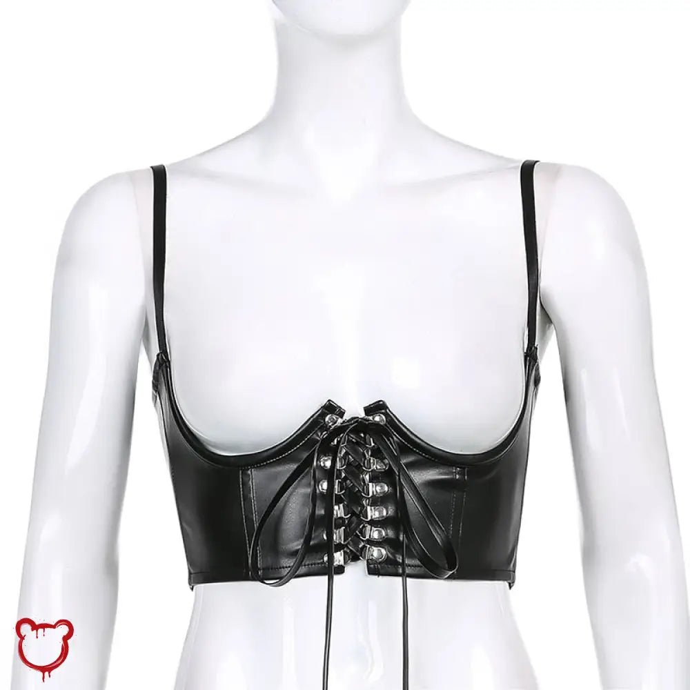 Black or Red Lace - Up Corset Belt - The Cursed Closet