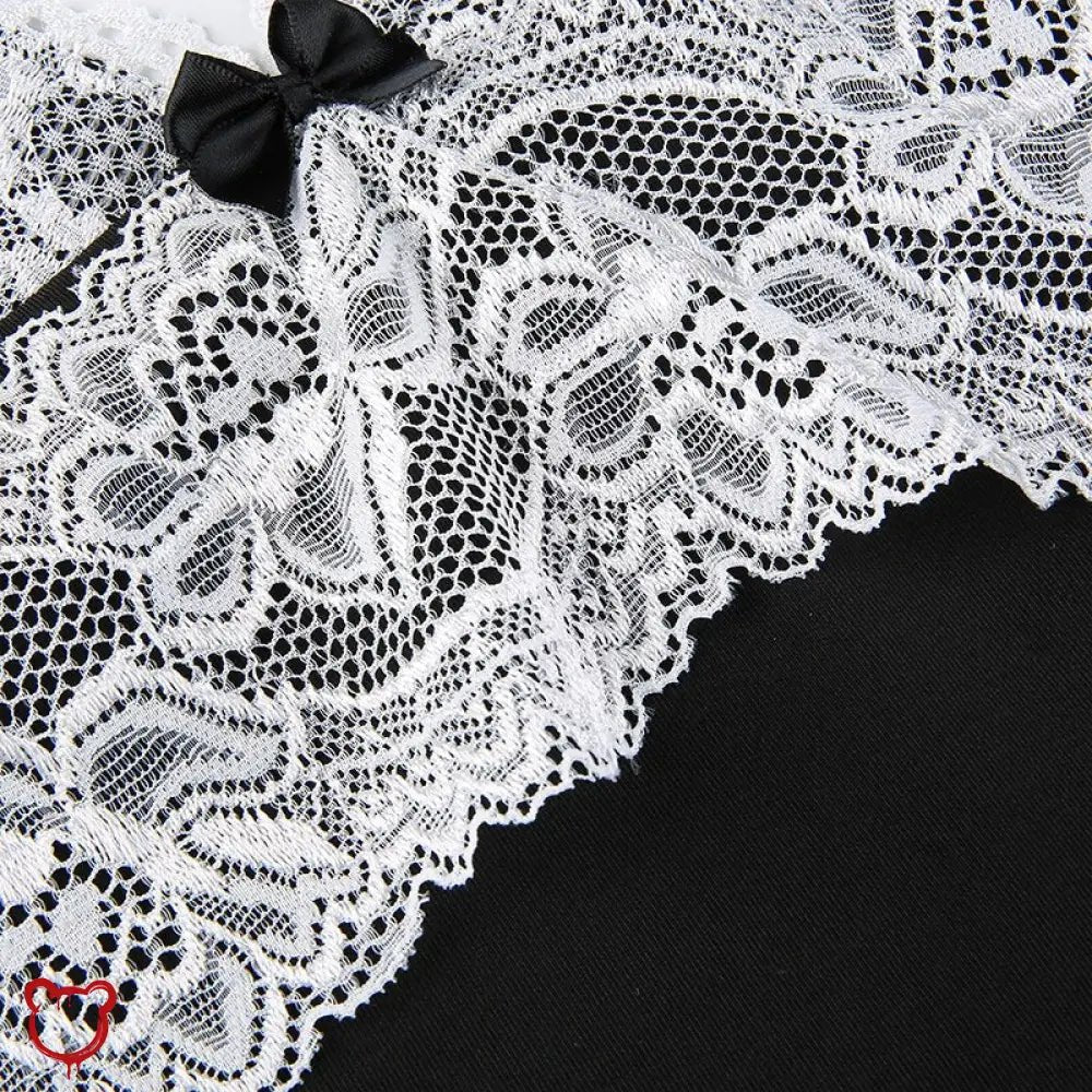 Black Patchwork Lace Dress - The Cursed Closet