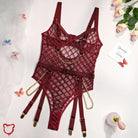 Black Plaid Mesh Bodysuit - The Cursed Closet