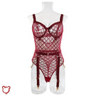 Black Plaid Mesh Bodysuit - The Cursed Closet