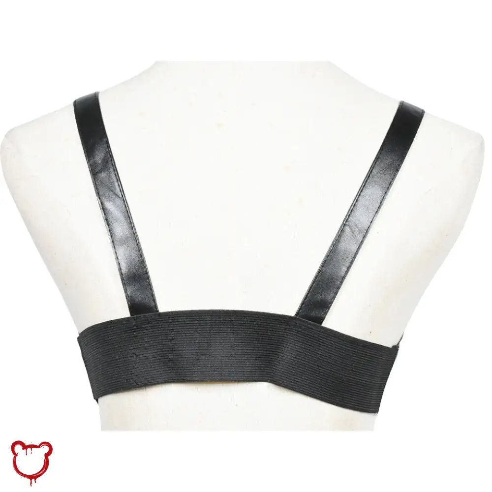 Black PU Lace - Up Bra Top - The Cursed Closet