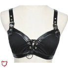 Black PU Lace - Up Bra Top - The Cursed Closet