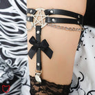Black PU Leather Bow Harness - The Cursed Closet