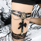 Black PU Leather Bow Harness - The Cursed Closet