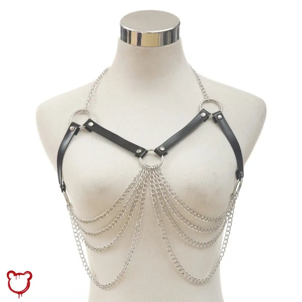 "Black PU Leather Top & Harness" - The Cursed Closet