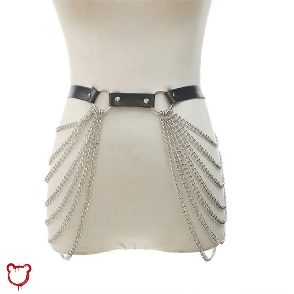 "Black PU Leather Top & Harness" - The Cursed Closet