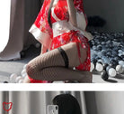Black Red Kimono Cosplay Ensemble - The Cursed Closet
