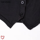 Black Rhinestone Skull Crop Top - The Cursed Closet