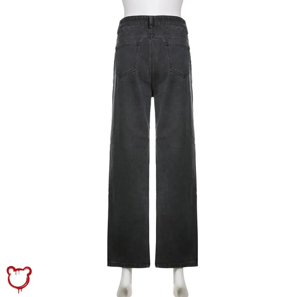 Black Ripped Denim Pants - The Cursed Closet