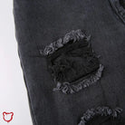Black Ripped Denim Pants - The Cursed Closet