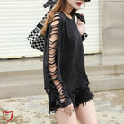 Black Ripped Oversized Alternative Top' - The Cursed Closet