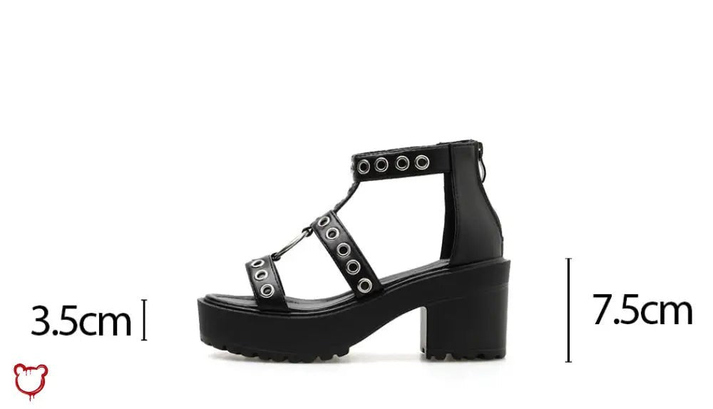 Black Rivet Faux Leather Platform - The Cursed Closet