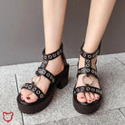 Black Rivet Faux Leather Platform - The Cursed Closet