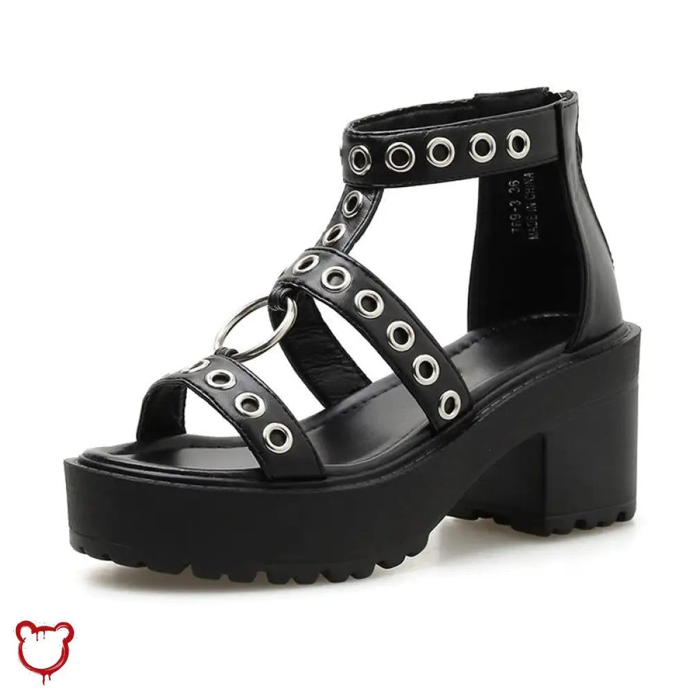 Black Rivet Faux Leather Platform - The Cursed Closet