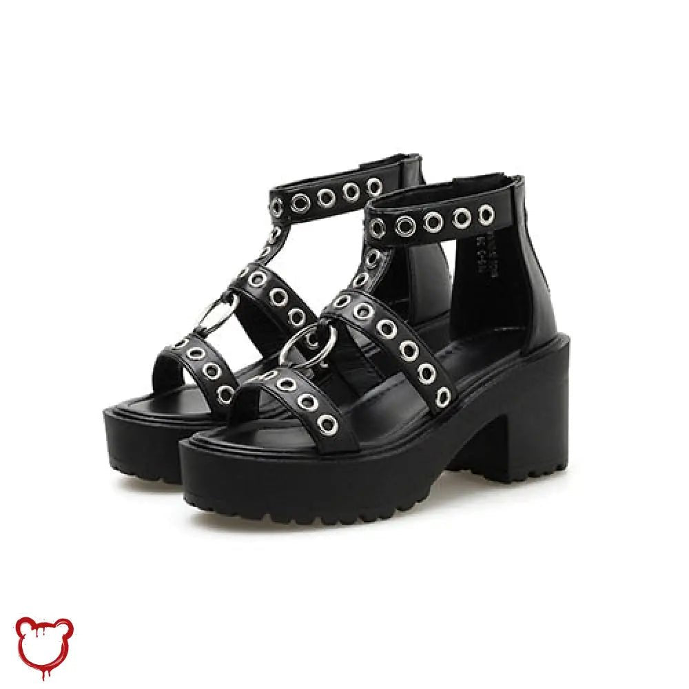 Black Rivet Faux Leather Platform - The Cursed Closet