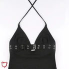 Black Shadow Buckle Top - The Cursed Closet