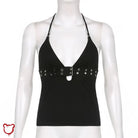 Black Shadow Buckle Top - The Cursed Closet