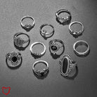 Black Silver Alternative Ring Set - The Cursed Closet