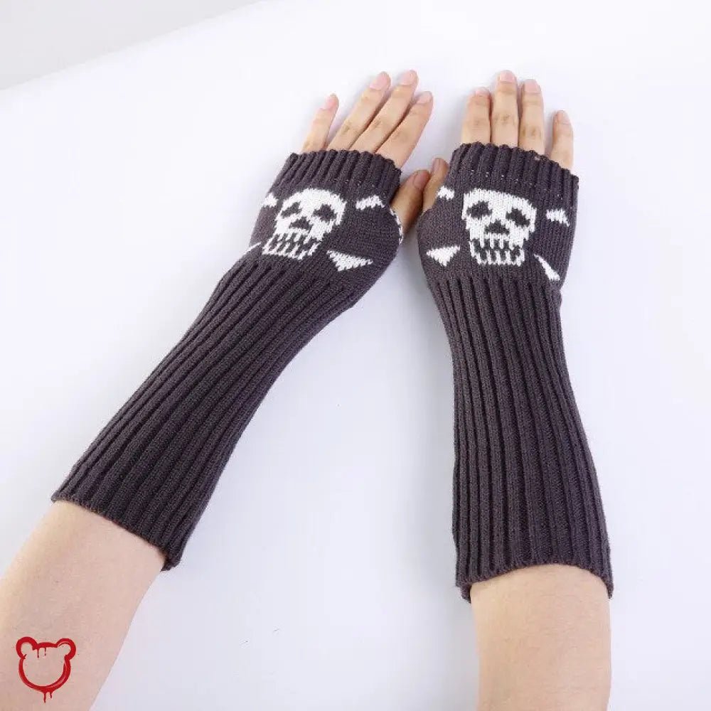 Black Skull Arm Warmers - The Cursed Closet
