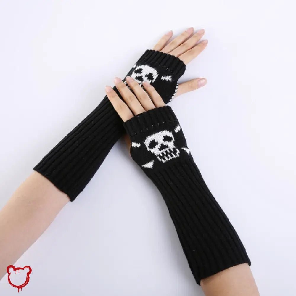 Black Skull Arm Warmers - The Cursed Closet