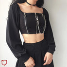 Black Sleeveless Chain Top - The Cursed Closet