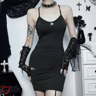 Black Spider Web Bodycon Dress - The Cursed Closet