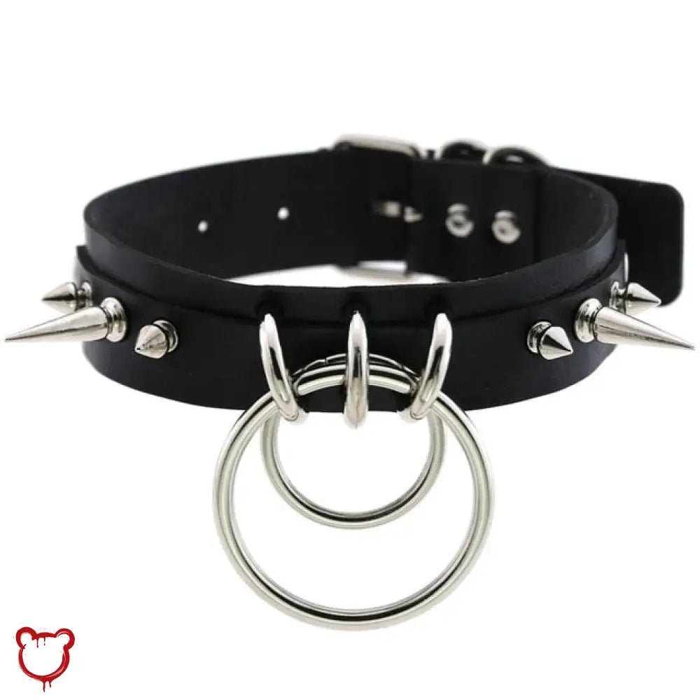 Black Spike Choker with Illusion - The Cursed Closet