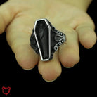 Black Steel Coffin Ring - The Cursed Closet