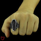 Black Steel Coffin Ring - The Cursed Closet