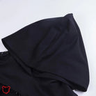 Black Strapped Hooded Top - The Cursed Closet