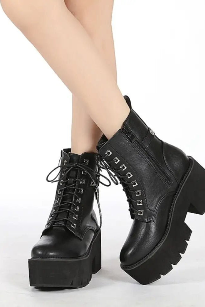 Black Studded Goth Boots