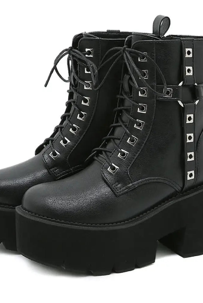 Black Studded Goth Boots
