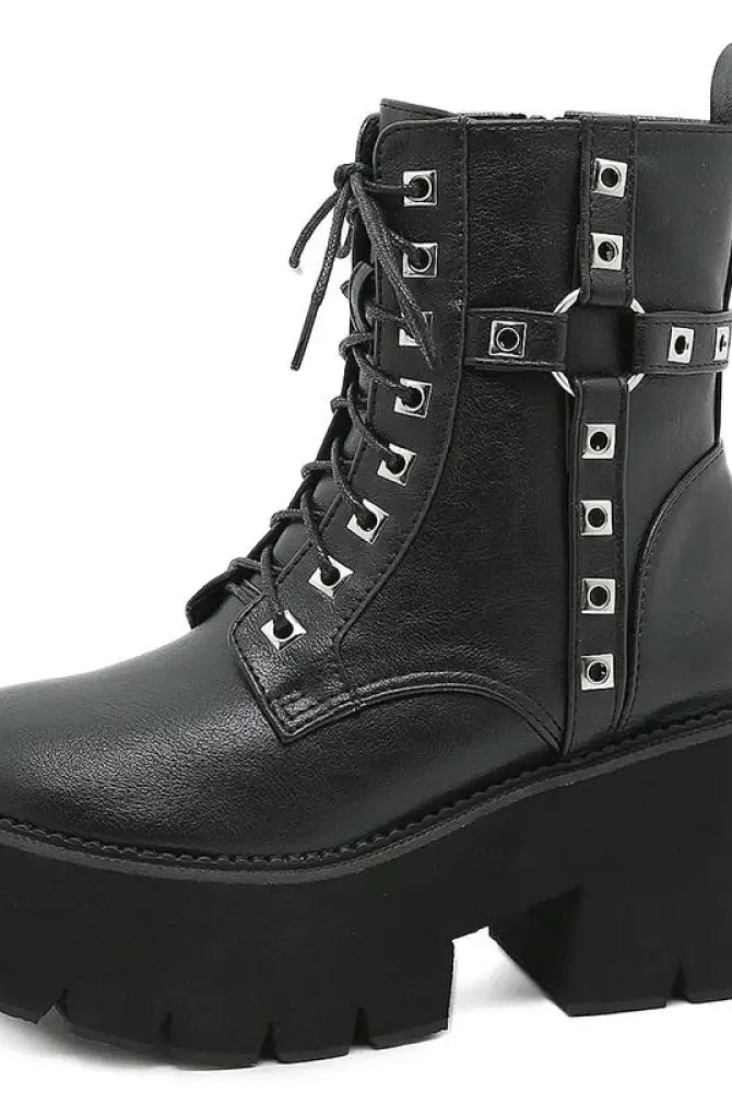 Black Studded Goth Boots