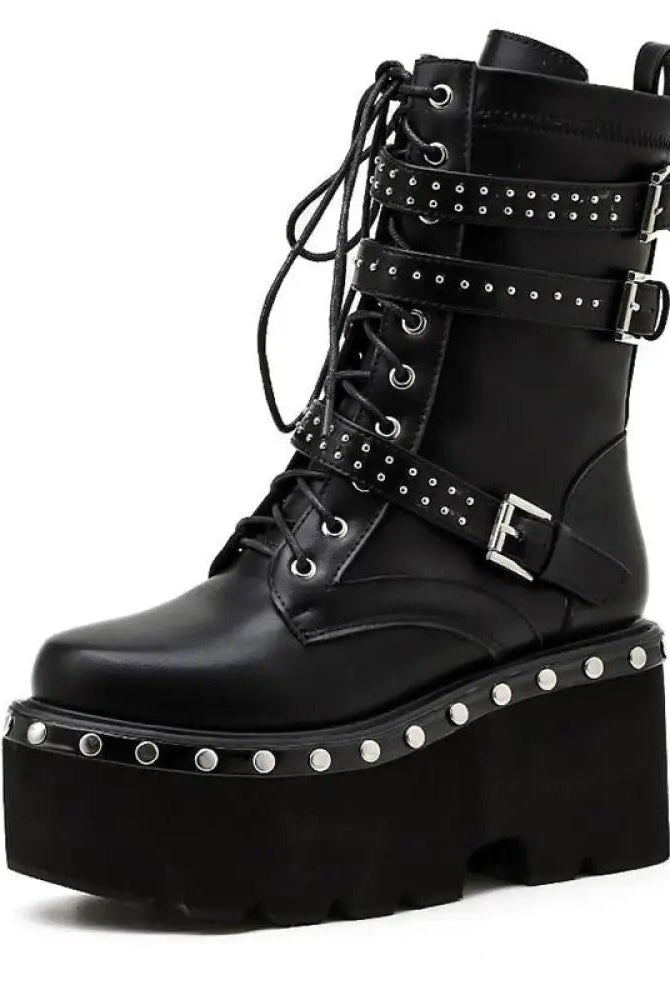 Black Studded Goth Boots
