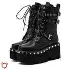 Black Studded Goth Boots - The Cursed Closet