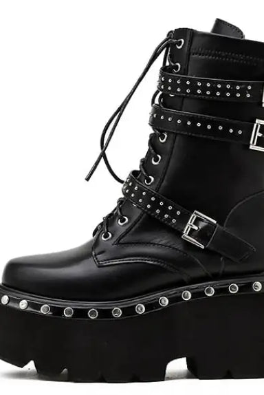 Black Studded Goth Boots