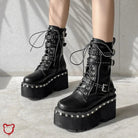 Black Studded Goth Boots - The Cursed Closet