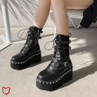 Black Studded Goth Boots - The Cursed Closet