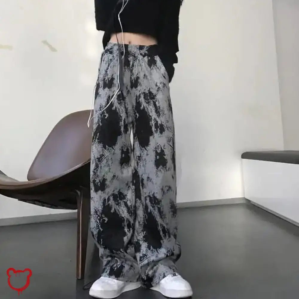 Black Tie Dye Grunge Pants - The Cursed Closet
