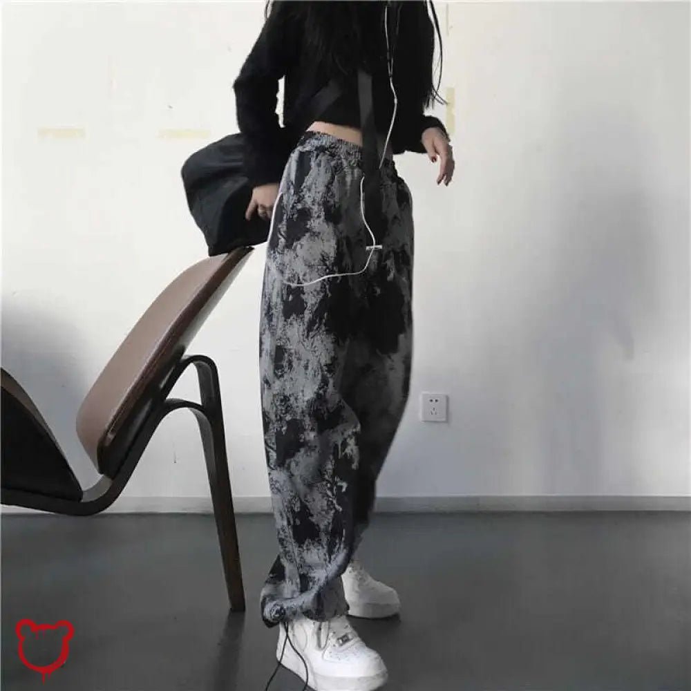 Black Tie Dye Grunge Pants - The Cursed Closet