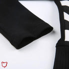 Black & White Lace - up Top - The Cursed Closet