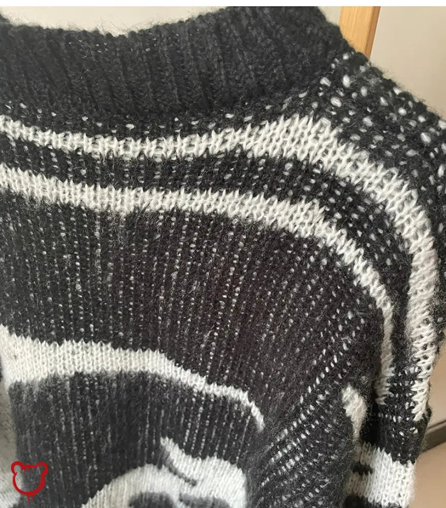 Black & White Tie Dye Sweater - The Cursed Closet