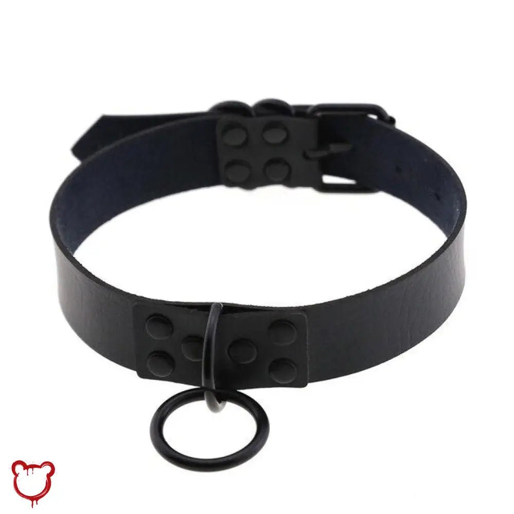 Black/Blue PU Choker - The Cursed Closet