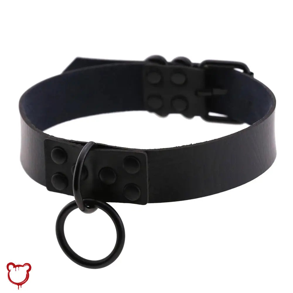 Black/Blue Pu Choker Dark Blue Accessories