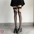 Black/White Lolita Anime Stockings - Aletta Accessories