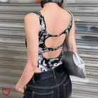 Black/White Tie Dye Bodysuit - The Cursed Closet