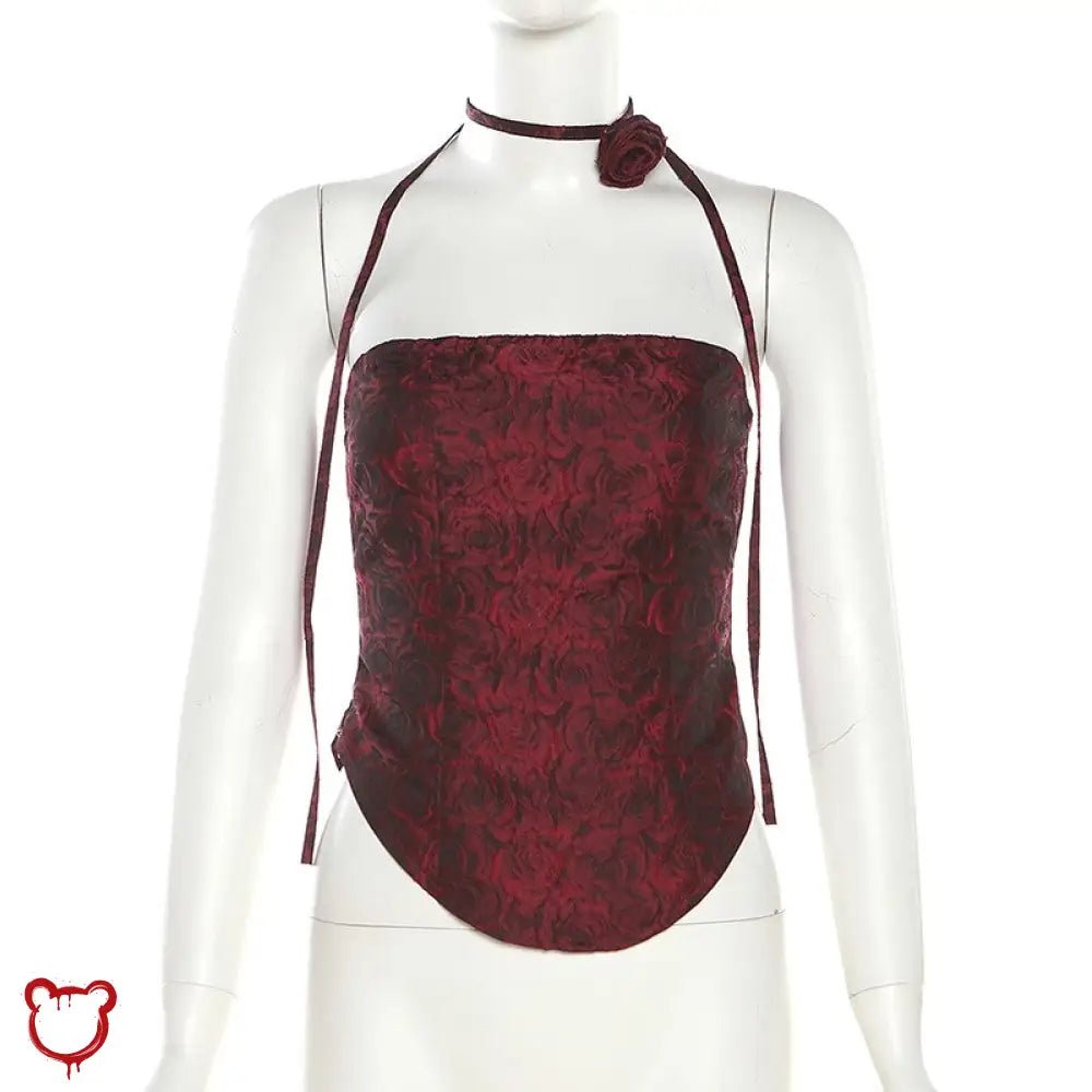 Blood Rose Strapless Top. - The Cursed Closet