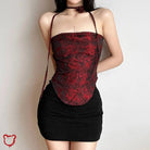 Blood Rose Strapless Top. - The Cursed Closet